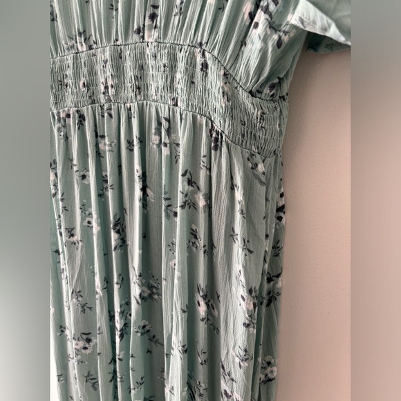 NWT HEYSON Flowy Button Front Hi Low Kimono Duster Mint Blue Floral Print Size M - Picture 10 of 10